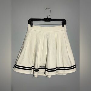Wild Fable White Skater Skirt with Black Stripes